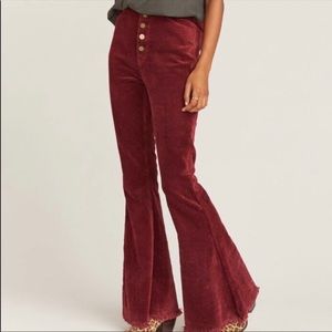 corduroy maroon button up bells
